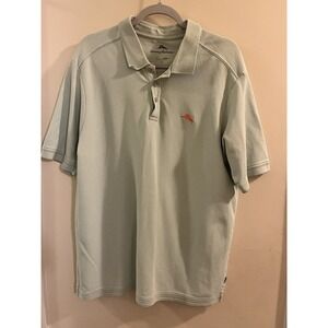 Tommy Bahama Men's Size Lg Teal Marlin Logo Short Sleeve Polo Shirt